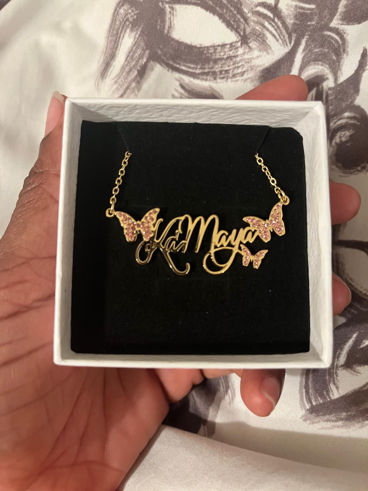 Pink Butterflies Nameplate