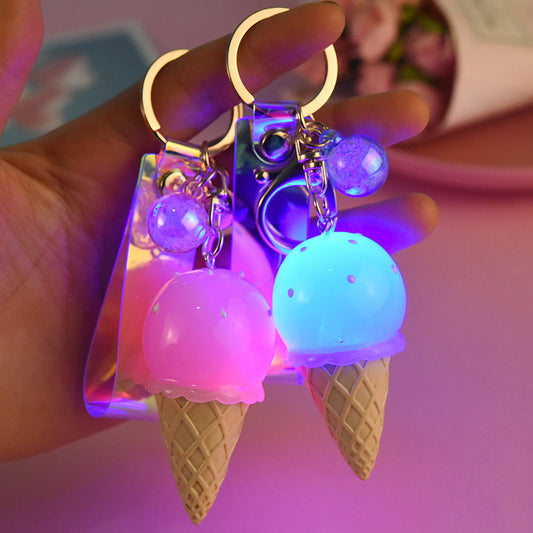 Light up Ice Cream Keychain